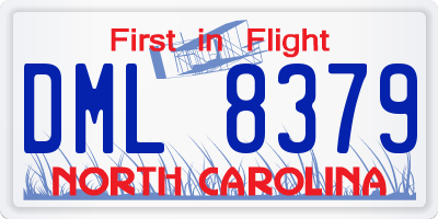 NC license plate DML8379