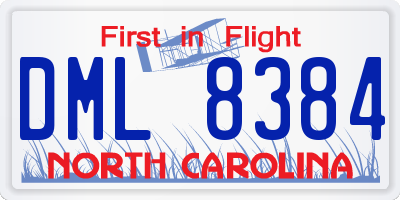 NC license plate DML8384