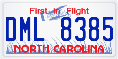 NC license plate DML8385