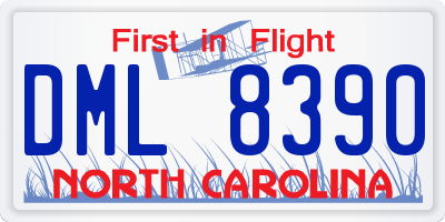 NC license plate DML8390