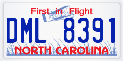 NC license plate DML8391