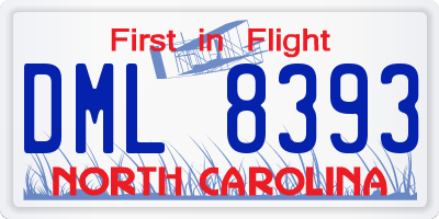 NC license plate DML8393