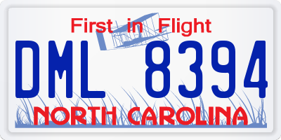 NC license plate DML8394