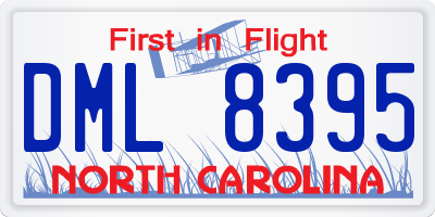 NC license plate DML8395