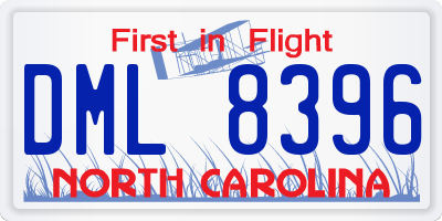 NC license plate DML8396