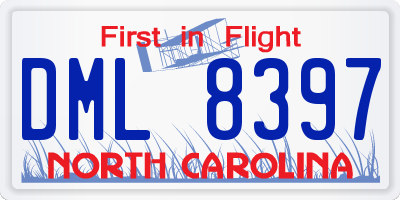 NC license plate DML8397