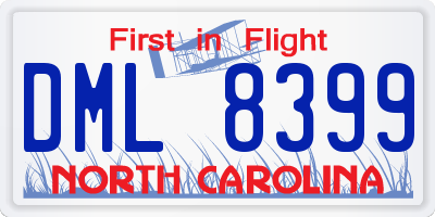 NC license plate DML8399