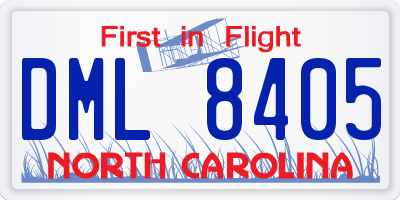 NC license plate DML8405