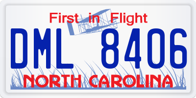 NC license plate DML8406