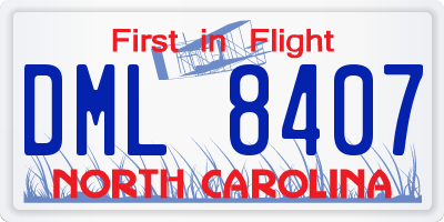 NC license plate DML8407