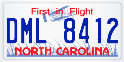 NC license plate DML8412