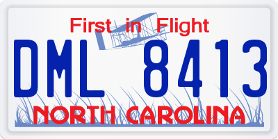 NC license plate DML8413