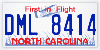 NC license plate DML8414