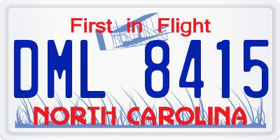 NC license plate DML8415