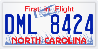 NC license plate DML8424