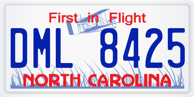 NC license plate DML8425