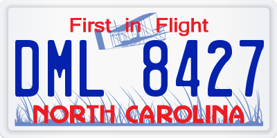 NC license plate DML8427