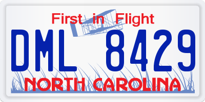 NC license plate DML8429