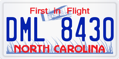 NC license plate DML8430