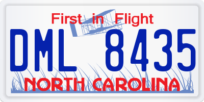 NC license plate DML8435