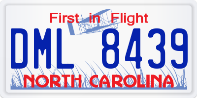 NC license plate DML8439