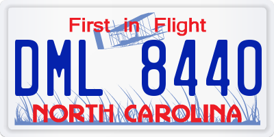 NC license plate DML8440