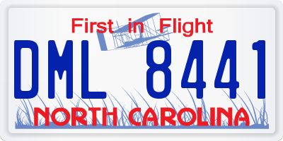 NC license plate DML8441