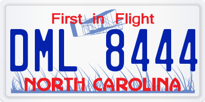 NC license plate DML8444