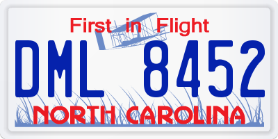 NC license plate DML8452