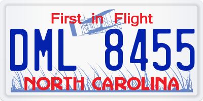 NC license plate DML8455