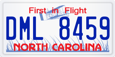 NC license plate DML8459