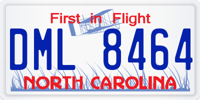 NC license plate DML8464