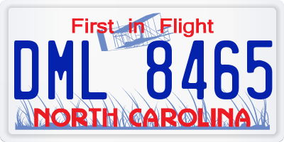 NC license plate DML8465