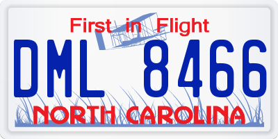 NC license plate DML8466