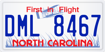 NC license plate DML8467