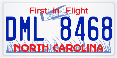 NC license plate DML8468