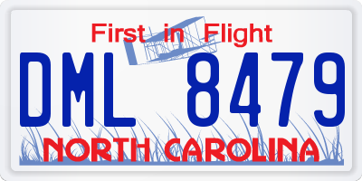 NC license plate DML8479