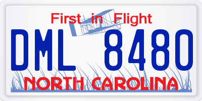 NC license plate DML8480