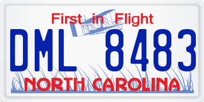 NC license plate DML8483