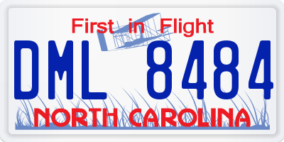NC license plate DML8484