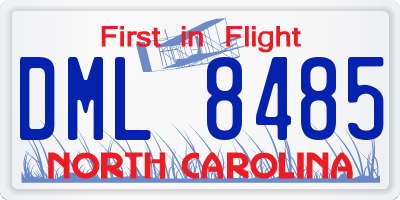 NC license plate DML8485
