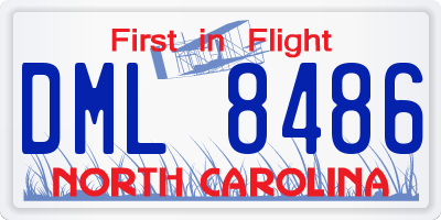 NC license plate DML8486