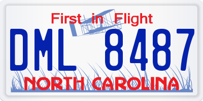 NC license plate DML8487