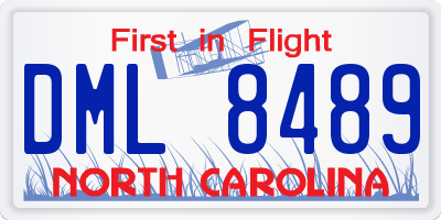 NC license plate DML8489