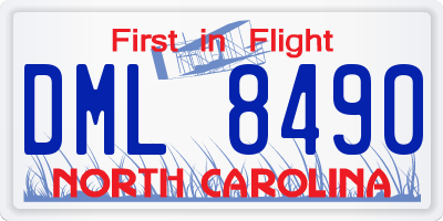 NC license plate DML8490