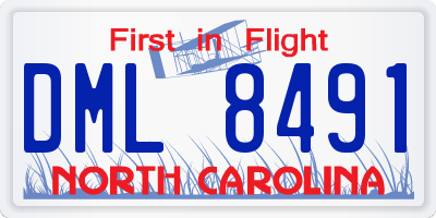 NC license plate DML8491