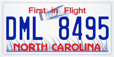 NC license plate DML8495