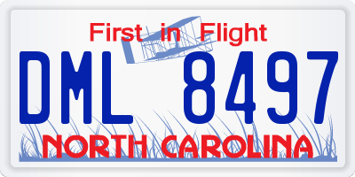 NC license plate DML8497