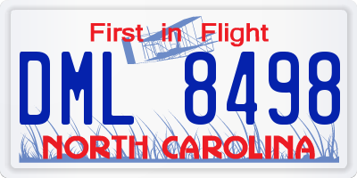 NC license plate DML8498