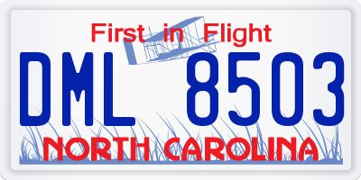 NC license plate DML8503